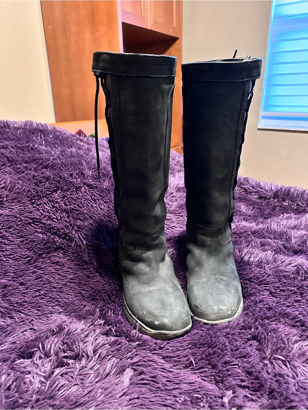 Dublin sz 9.5 Tall Black Lace-Up Women's Boots